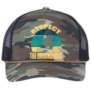 Groundhog DayRespect The Groundhog Retro Rope Trucker Hat Cap