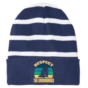 Groundhog DayRespect The Groundhog Striped Beanie with Solid Band