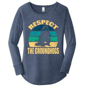 Groundhog DayRespect The Groundhog Women's Perfect Tri Tunic Long Sleeve Shirt