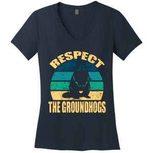 Groundhog DayRespect The Groundhog Women's V-Neck T-Shirt