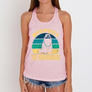 Groundhog DayRespect The Groundhog Women's Knotted Racerback Tank