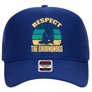 Groundhog DayRespect The Groundhog High Crown Mesh Back Trucker Hat