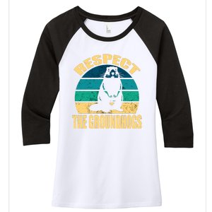 Groundhog DayRespect The Groundhog Women's Tri-Blend 3/4-Sleeve Raglan Shirt