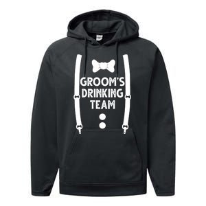 Grooms Drinking Team Funny Wedding Suit Performance Fleece Hoodie