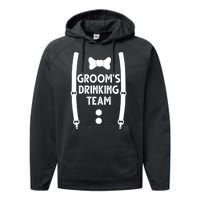 Grooms Drinking Team Funny Wedding Suit Performance Fleece Hoodie