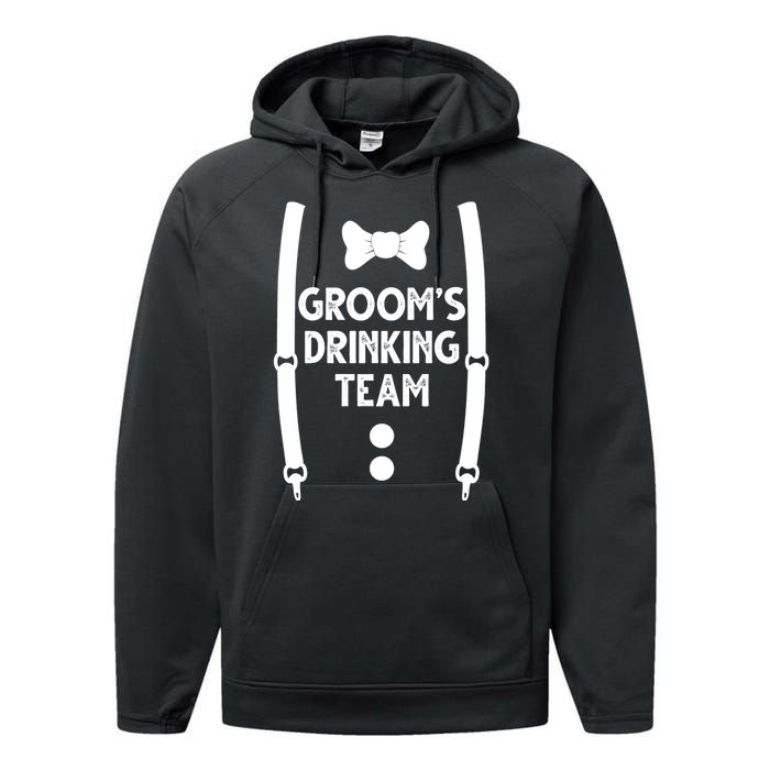 Grooms Drinking Team Funny Wedding Suit Performance Fleece Hoodie