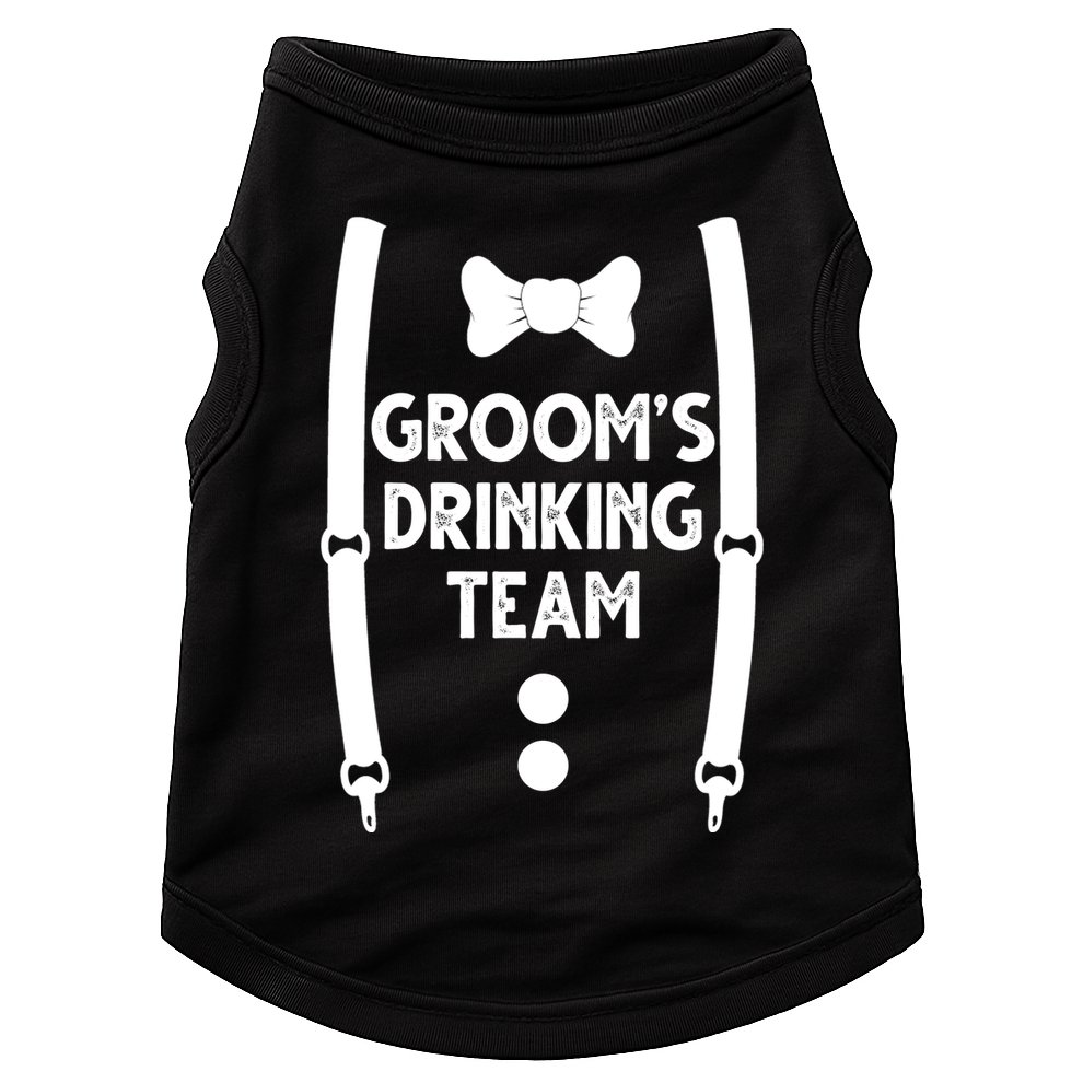 Grooms Drinking Team Funny Wedding Suit Doggie Tank
