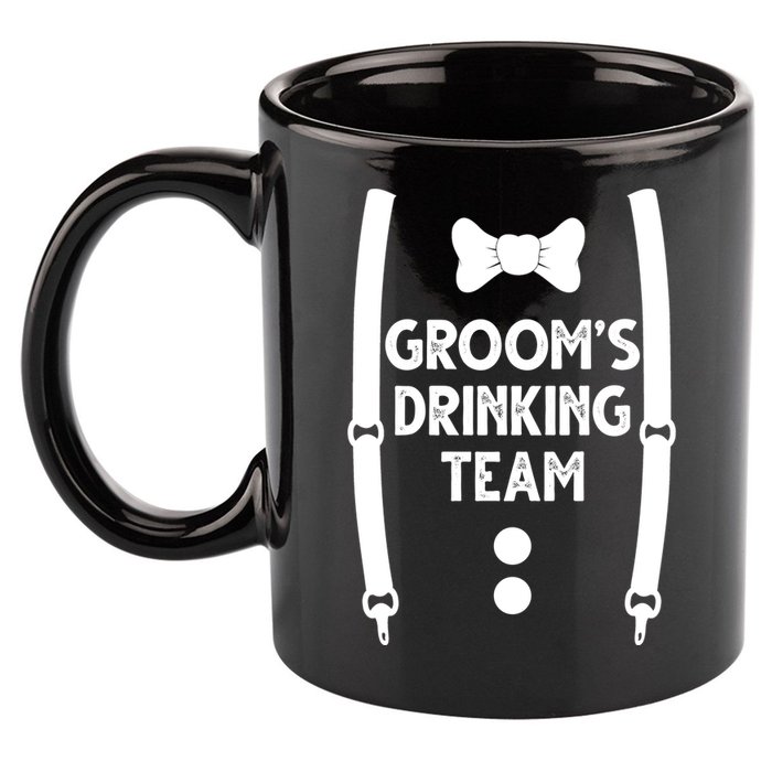 Grooms Drinking Team Funny Wedding Suit 11oz C Handle Ceramic Mug