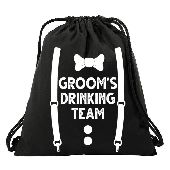 Grooms Drinking Team Funny Wedding Suit Drawstring Bag