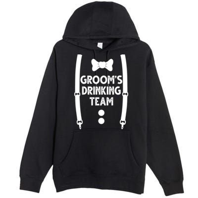Grooms Drinking Team Funny Wedding Suit Premium Pullover Hoodie