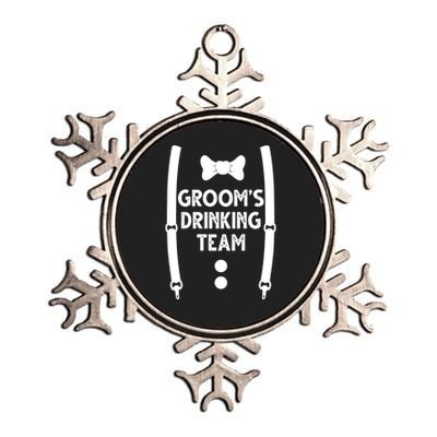 Grooms Drinking Team Funny Wedding Suit Metallic Star Ornament