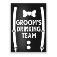 Grooms Drinking Team Funny Wedding Suit Poster