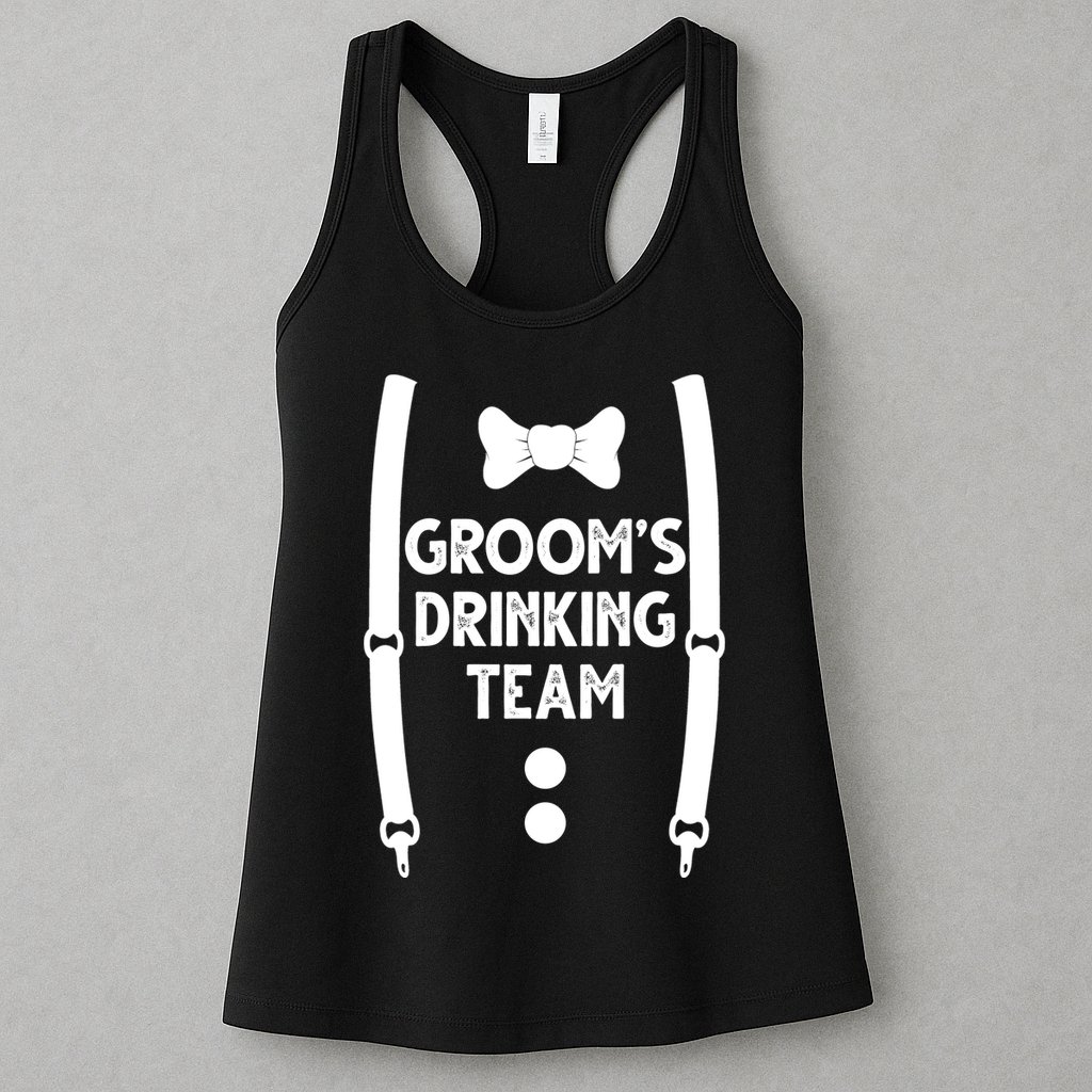 Grooms Drinking Team Funny Wedding Suit Womens Tank Top