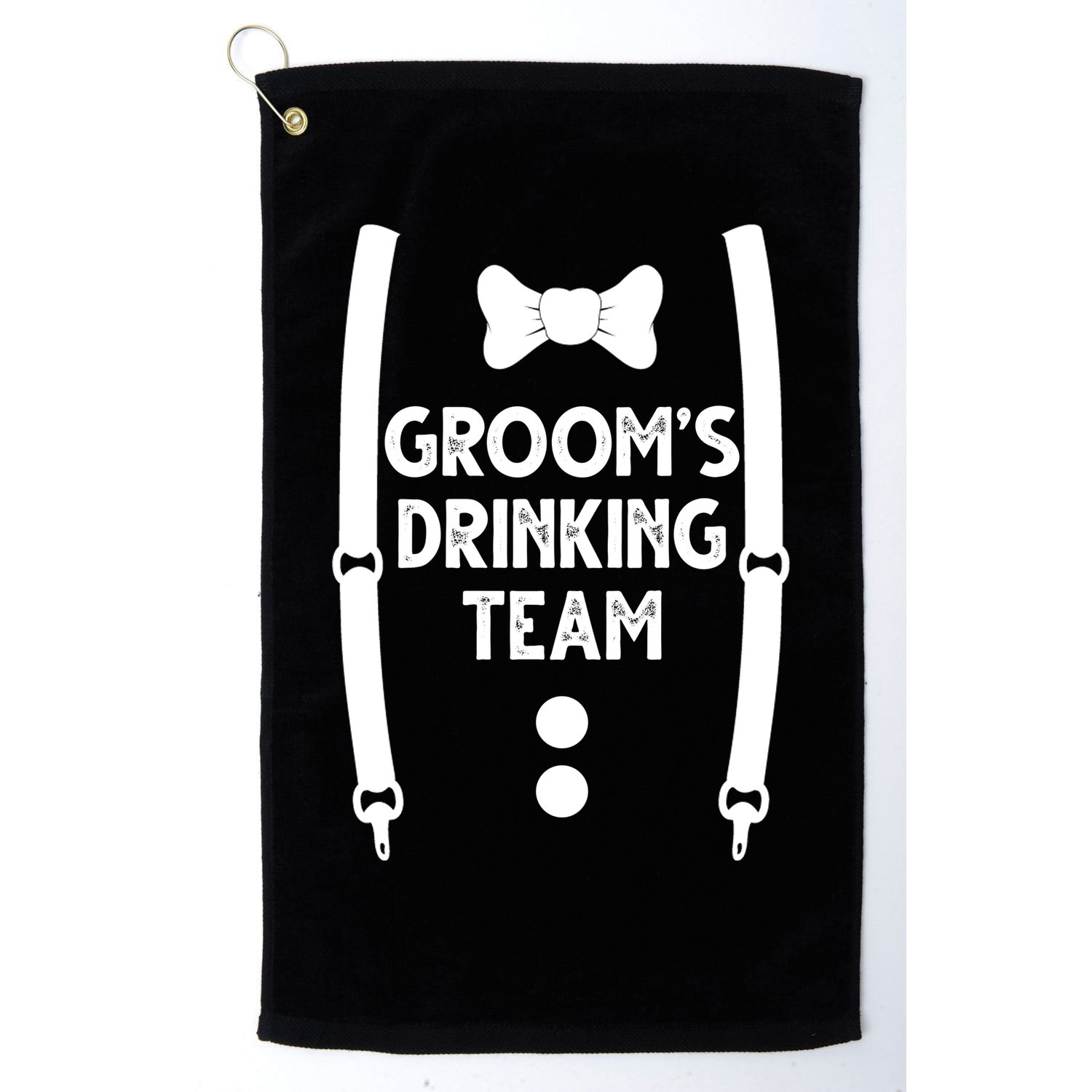 Grooms Drinking Team Funny Wedding Suit Golf Towel