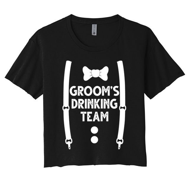 Grooms Drinking Team Funny Wedding Suit Crop Top