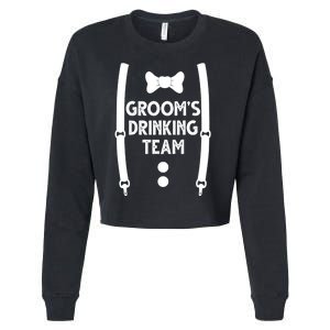 Grooms Drinking Team Funny Wedding Suit Cropped Pullover Crew