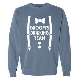 Grooms Drinking Team Funny Wedding Suit Garment-Dyed Sweatshirt