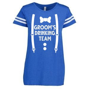 Grooms Drinking Team Funny Wedding Suit Enza Ladies Jersey Football T-Shirt