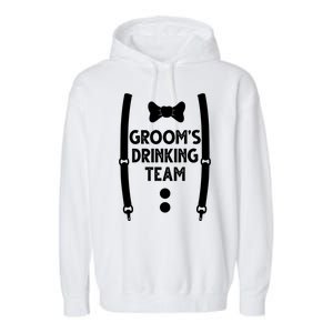 Grooms Drinking Team Funny Wedding Suit Garment-Dyed Fleece Hoodie