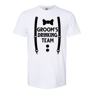 Grooms Drinking Team Funny Wedding Suit Softstyle CVC T-Shirt