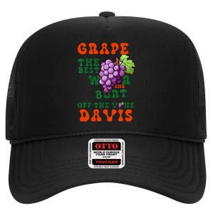 Grape Davis The Best Wr And Burt Off The Vine High Crown Mesh Back Trucker Hat