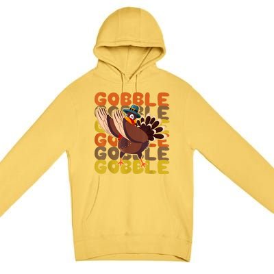 Gobble Dabbing Turkey Thanksgiving Day Pilgrim BoysShirtsShirt Premium Pullover Hoodie