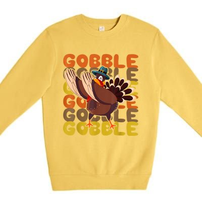 Gobble Dabbing Turkey Thanksgiving Day Pilgrim BoysShirtsShirt Premium Crewneck Sweatshirt