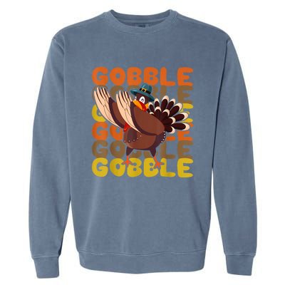 Gobble Dabbing Turkey Thanksgiving Day Pilgrim BoysShirtsShirt Garment-Dyed Sweatshirt