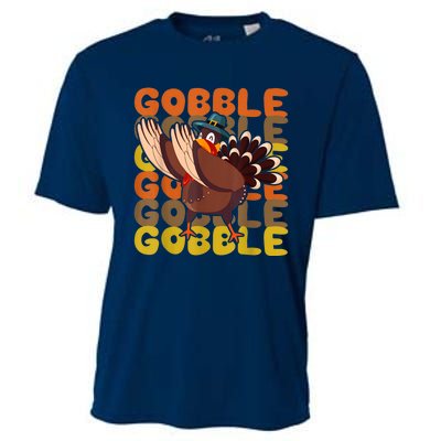 Gobble Dabbing Turkey Thanksgiving Day Pilgrim BoysShirtsShirt Cooling Performance Crew T-Shirt