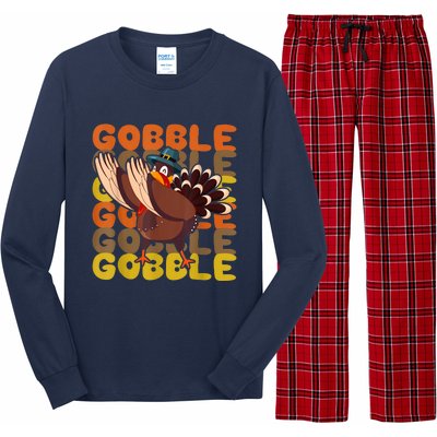 Gobble Dabbing Turkey Thanksgiving Day Pilgrim BoysShirtsShirt Long Sleeve Pajama Set