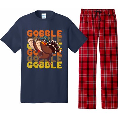 Gobble Dabbing Turkey Thanksgiving Day Pilgrim BoysShirtsShirt Pajama Set