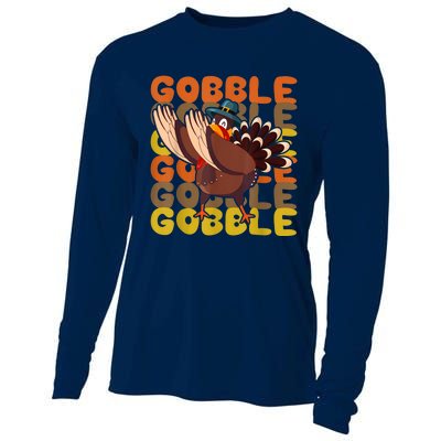 Gobble Dabbing Turkey Thanksgiving Day Pilgrim BoysShirtsShirt Cooling Performance Long Sleeve Crew