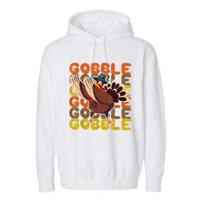 Gobble Dabbing Turkey Thanksgiving Day Pilgrim BoysShirtsShirt Garment-Dyed Fleece Hoodie