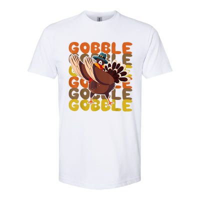 Gobble Dabbing Turkey Thanksgiving Day Pilgrim BoysShirtsShirt Softstyle® CVC T-Shirt