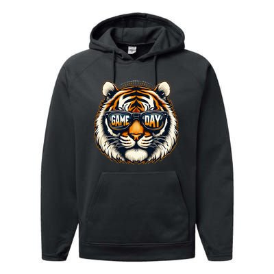 Game Day Thanksgiving Tiger Cool Touchdown American Football Performance Fleece Hoodie