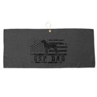 Gsp Dad Usa American Flag German Shorthaired Pointer Dog Large Microfiber Waffle Golf Towel