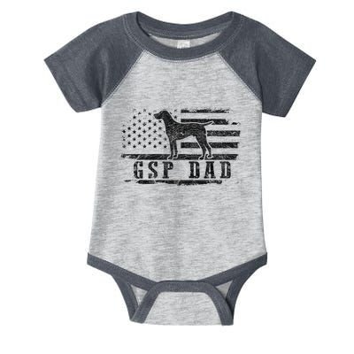 Gsp Dad Usa American Flag German Shorthaired Pointer Dog Infant Baby Jersey Bodysuit
