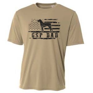 Gsp Dad Usa American Flag German Shorthaired Pointer Dog Cooling Performance Crew T-Shirt