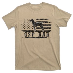 Gsp Dad Usa American Flag German Shorthaired Pointer Dog T-Shirt