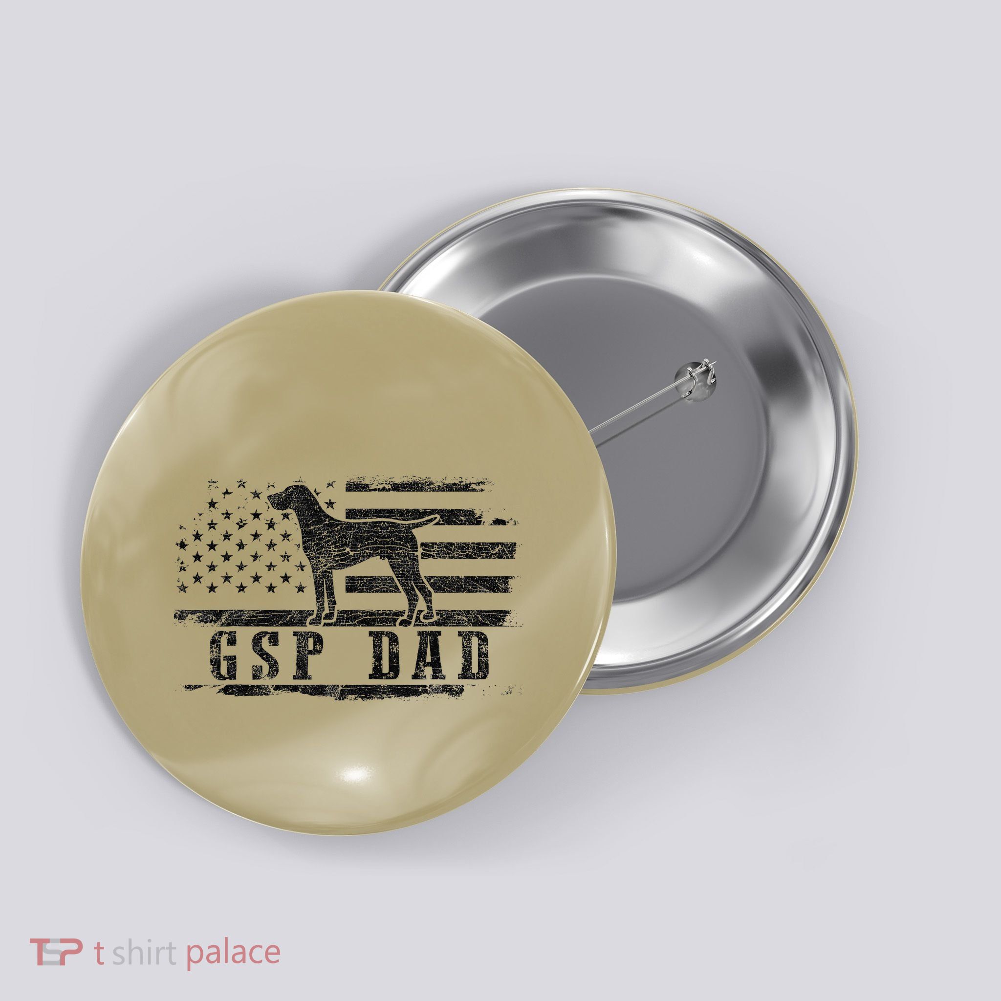 Gsp Dad Usa American Flag German Shorthaired Pointer Dog Button