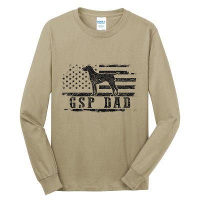 Gsp Dad Usa American Flag German Shorthaired Pointer Dog Tall Long Sleeve T-Shirt