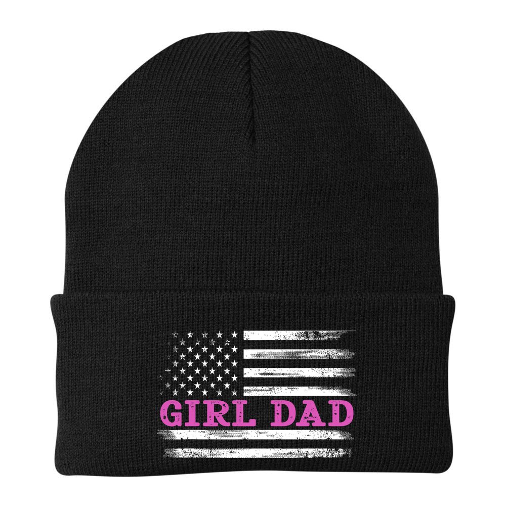 Girl Dad Usa Vintage Flag Cute Fathers Day Gift Beanie
