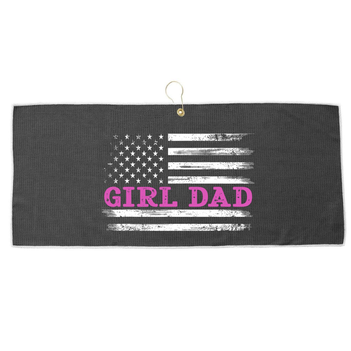 Girl Dad Usa Vintage Flag Cute Fathers Day Gift Large Microfiber Waffle Golf Towel