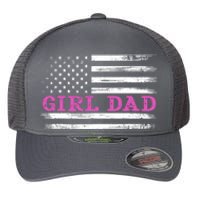 Girl Dad Usa Vintage Flag Cute Fathers Day Gift Flexfit Unipanel Trucker Cap