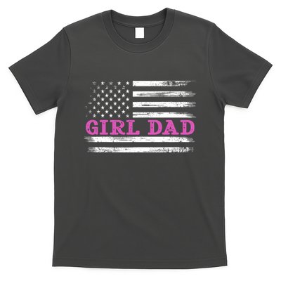 Girl Dad Usa Vintage Flag Cute Fathers Day Gift T-Shirt