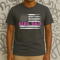 Girl Dad Usa Vintage Flag Cute Fathers Day Gift T-Shirt
