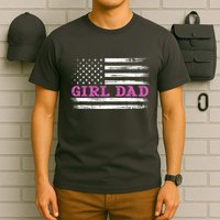 Girl Dad Usa Vintage Flag Cute Fathers Day Gift T-Shirt