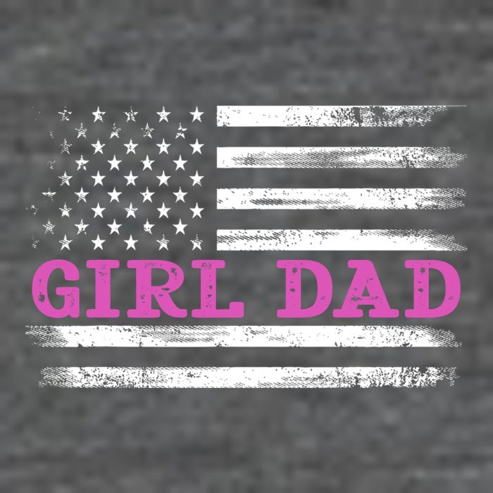 Girl Dad Usa Vintage Flag Cute Fathers Day Gift T-Shirt
