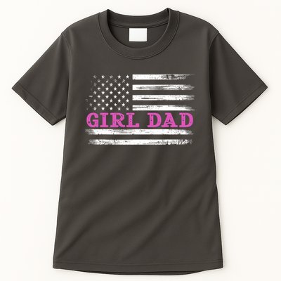 Girl Dad Usa Vintage Flag Cute Fathers Day Gift Tall T-Shirt