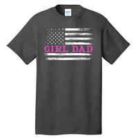 Girl Dad Usa Vintage Flag Cute Fathers Day Gift Tall T-Shirt